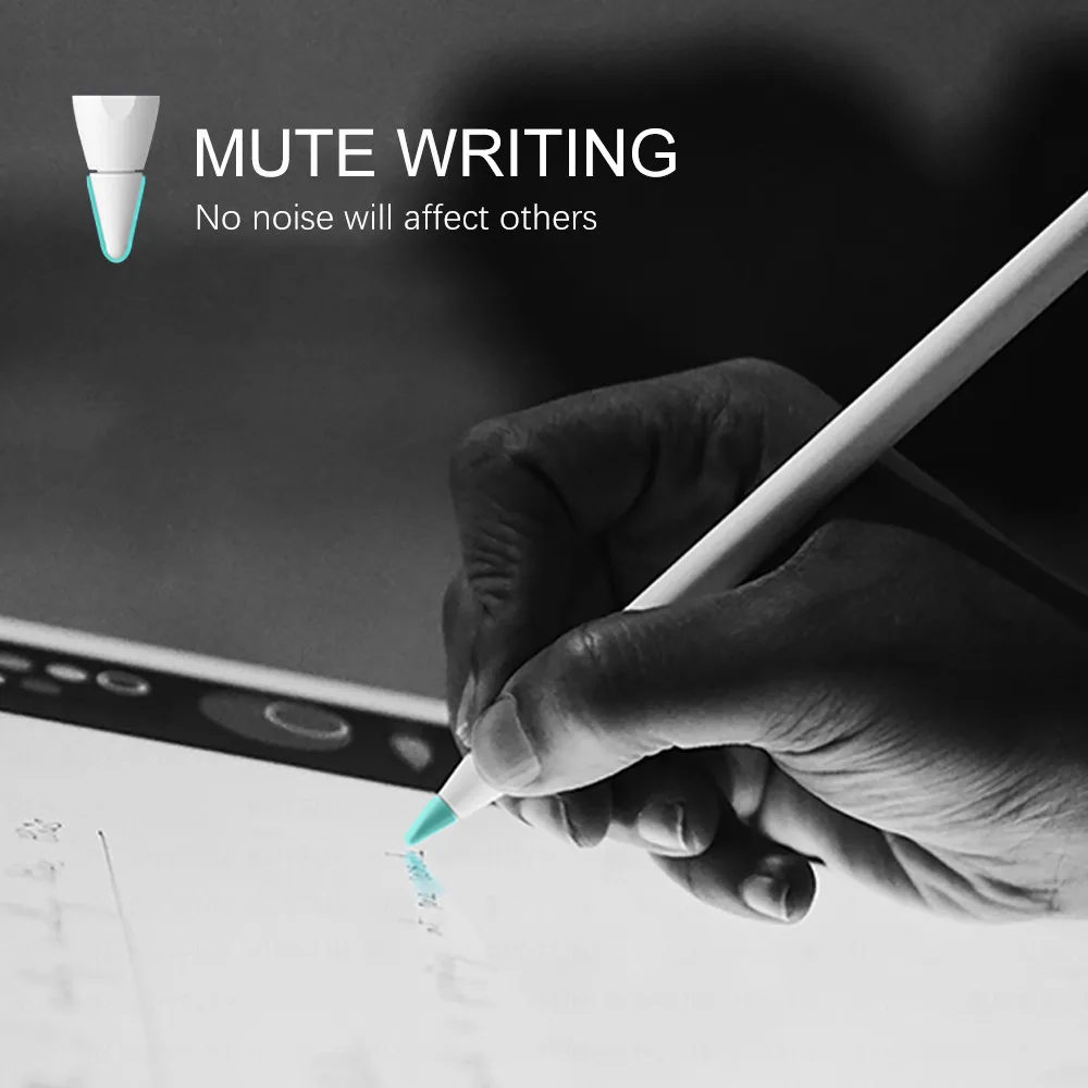 

Pencil Tip Cover For Apple Pencil 2nd 1st Generation Mute Silicone Nib Case For Pencil Cover Skin Screen Protector For iPad Pro
