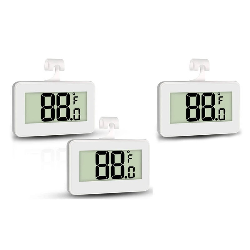 

Mini Refrigerator Fridge Thermometer,Digital Freezer Thermometer Waterproof Room Thermometer with Hook,Large LCD Display