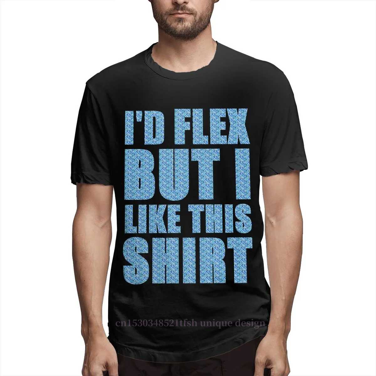 Мужская Тренировочная черная футболка для бодибилдинга I 'd Flex но мне нравится