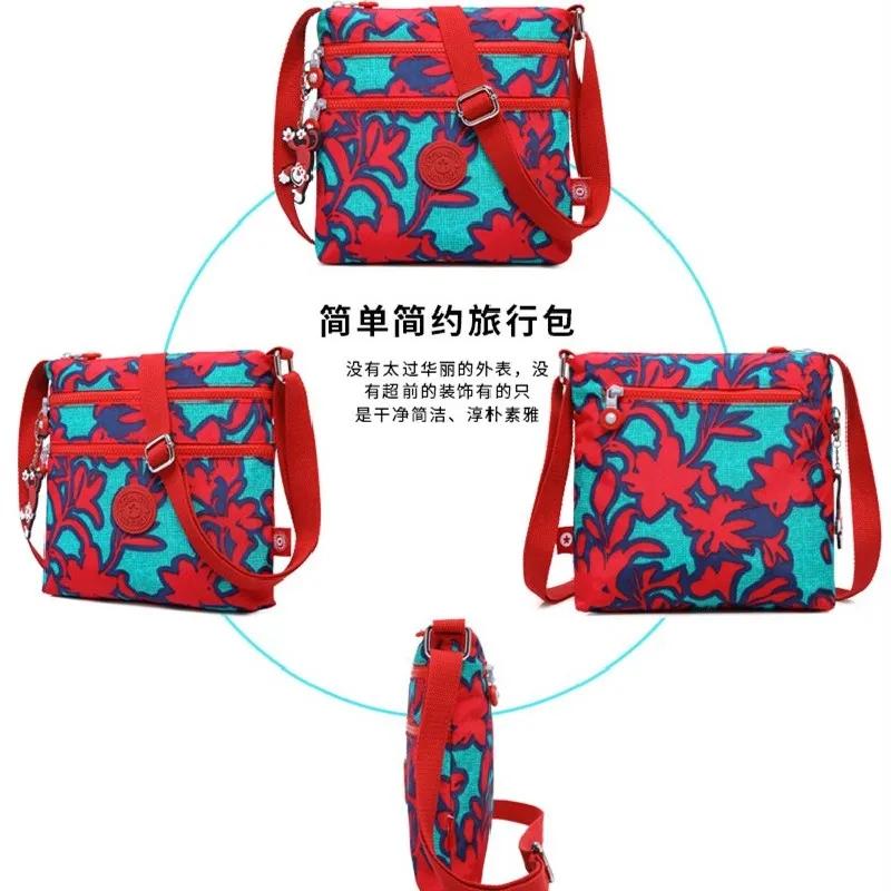 

Women's Shoulder Bag Embroidery Square BagFemale Casual Convenient Ultra-Light Crossbody Bag Lady Messenger Bag Zipper Bolsa