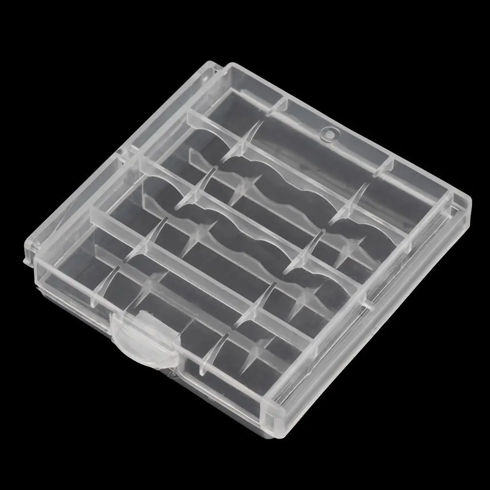 New Battery Storage Box Hard Plastic Case Cover Holder for 4 pcs AA AAA Batteries Transparent Wholesale |