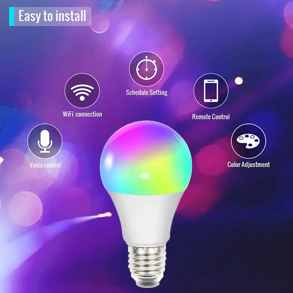 

85-265V Led Lamp Rgb 15W Wireless Wifi App Control Smart Lamp 10W Rgbw Rgbww Light Bulb Ir Remote Control Home Lighting