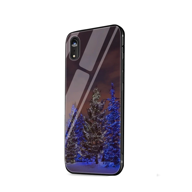 G6 Чехол для телефона из термопластичного стекла для Iphone 5, 5S, 6, 6 S, 7, 8 Plus, X, XR, XS Max, защитный чехол с изображением рождественской елки и снежинки - Цвет: G6