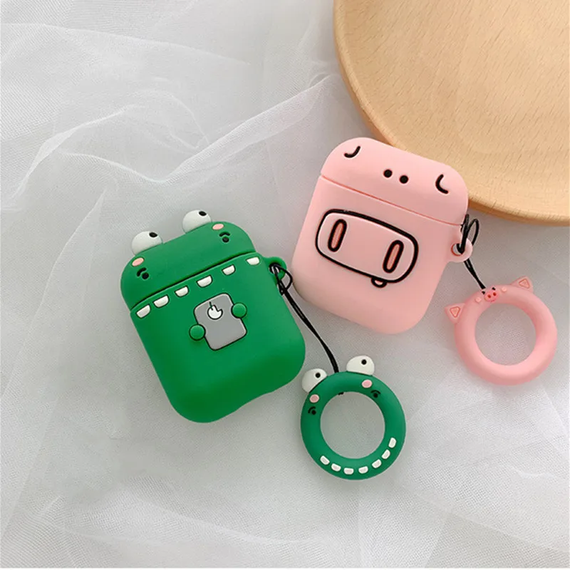 Новинка хит продаж милый мультяшный чехол для наушников Airpods Apple защитный лягушка
