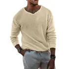 Мужской свитер с длинным рукавом, однотонный дышащий эластичный трикотажный пуловер с V-образным вырезом, уличная одежда на осень