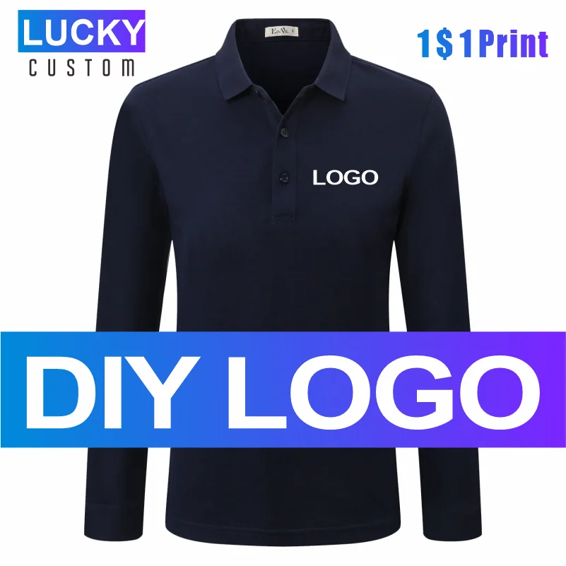 

Winter Men's Long Sleeve Lapel Polo Shirt Custom Printed Embroidered Logo Men And Women High Quality Warm Lapel Shirt Top 4xl