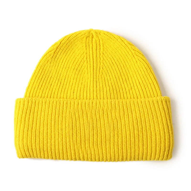CAVME6 Yellow CAVME, шерстяные шапки бини, шапки, унисекс, Повседневные шапки, одноцветные, для женщин, мужчин, зимние шапки для девушек, 99% Натуральная шерсть - Цвет: CAVME6 Yellow