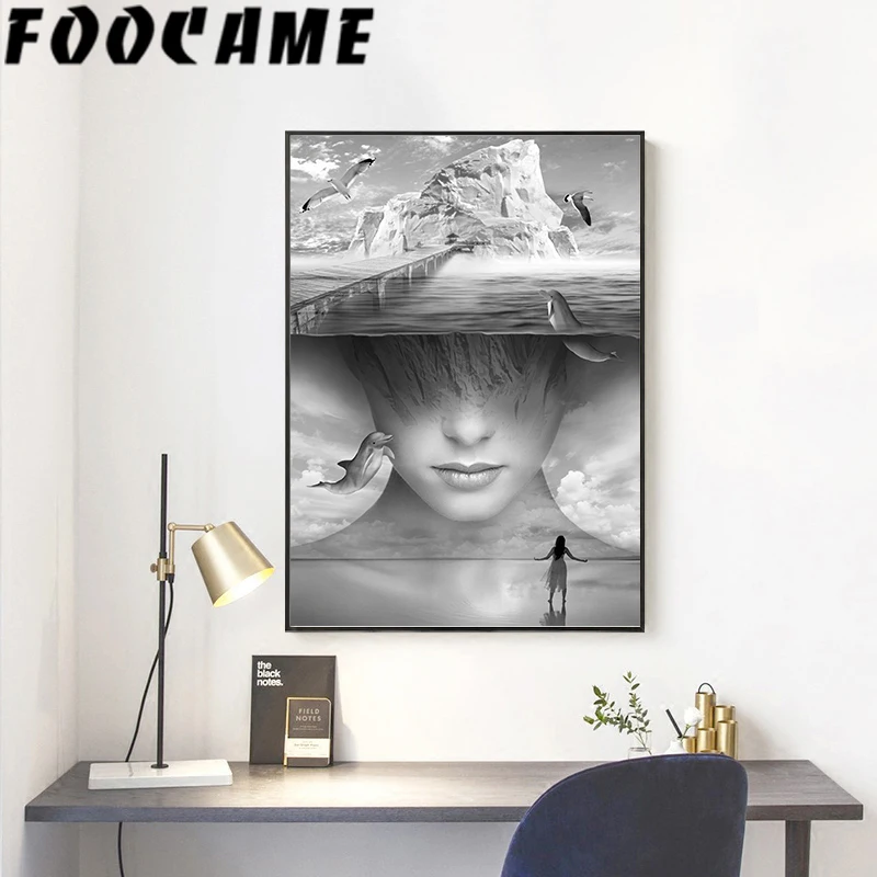 Скандинавский современный креативный сурреаль фантазия морской холст картина