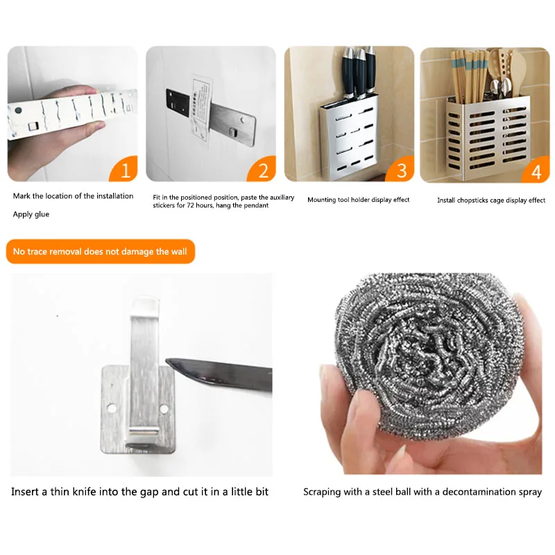 Кухонная стойка из нержавеющей стали 304 стеллаж для кастрюль настенная