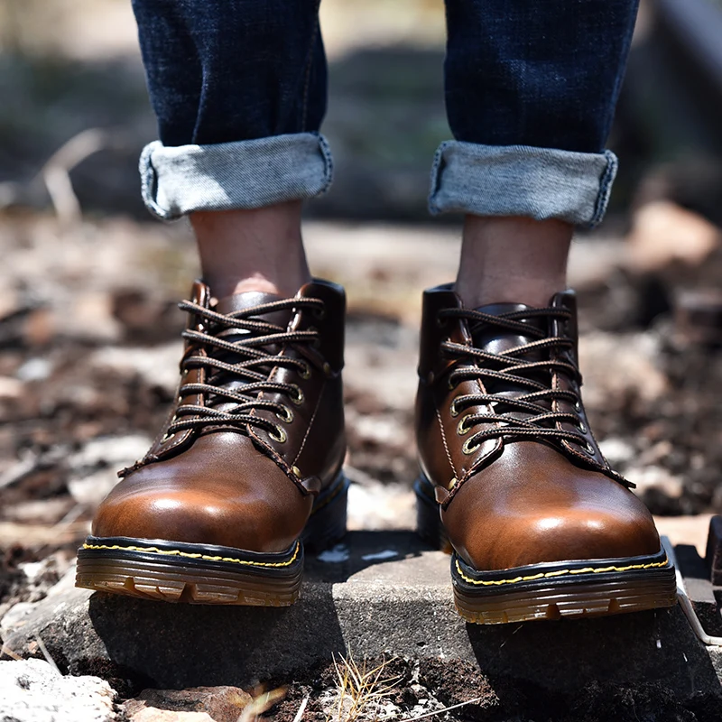 Мужские военные тактические ботинки коричневые кожаные уличные кроссовки с