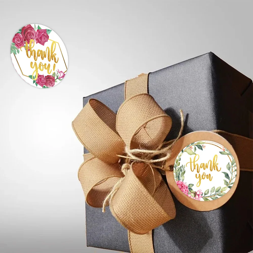 Фото Наклейки с надписью «thank you» 500, этикетки для печати шт., с золотистой фольгой, с 8 цветами, рулон наклеек для ручной работы, канцелярский конверт, подарок №5