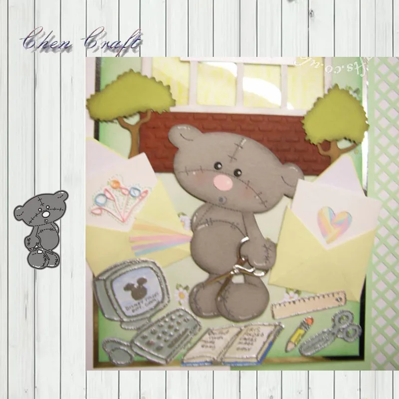 Металлические пресс формы с милым медведем рамка для рукоделия скрапбукинга