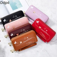ddjpd ladies long wallet fashion design double zipper print butterfly clutch ladies multifunctional coin multi card holder bag