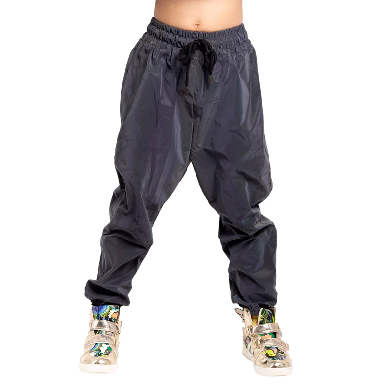 2021 Kids Adult Reflective Personality Casual  Spring Aummer Trousers loose Performance Dance Costume harem hip hop pants
