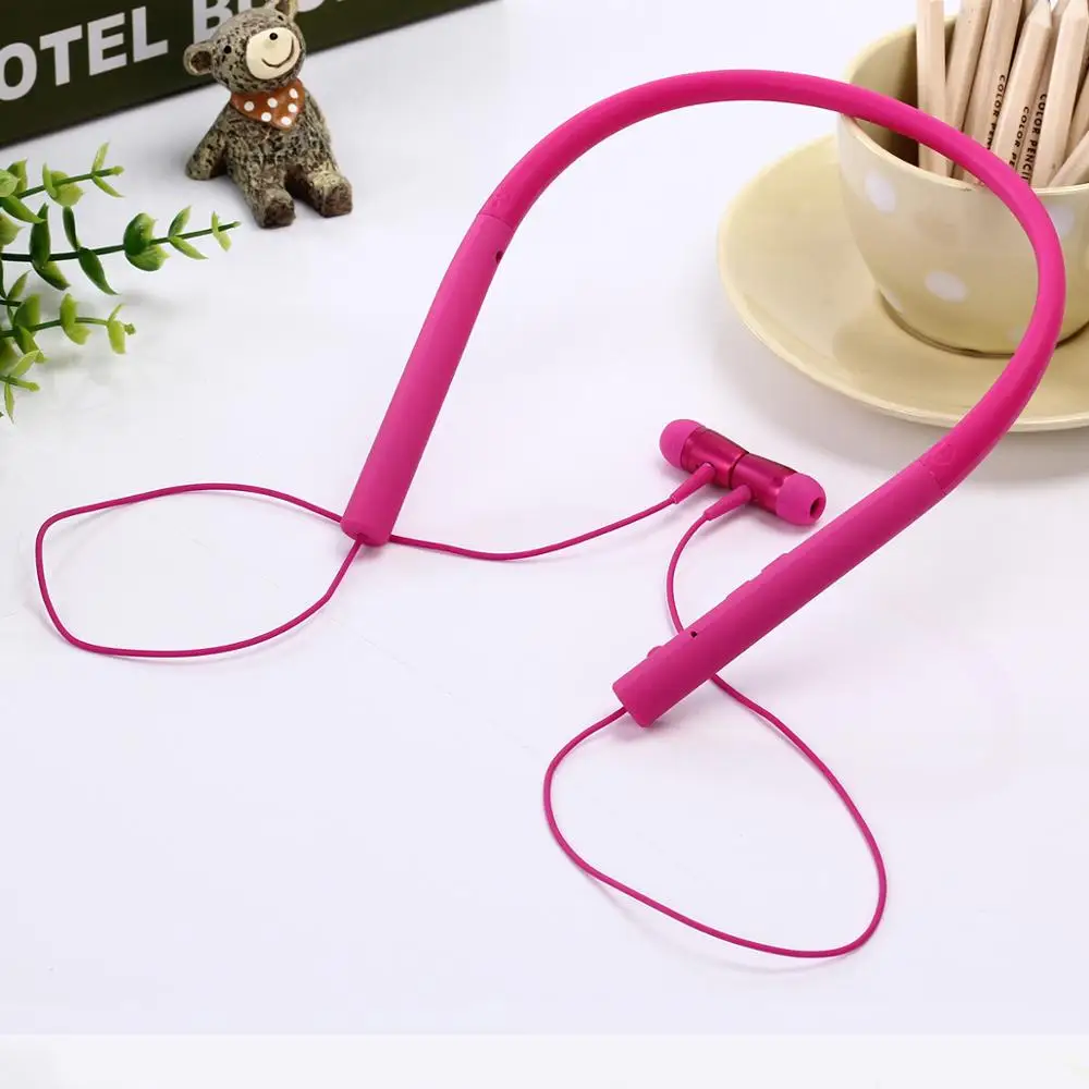 Розовый Беспроводная Bluetooth подвесная спортивная Гарнитура для sony mdr-ex750bt, беспроводная гарнитура с шумоподавлением и водонепроницаемым магнитом - Цвет: Розовый