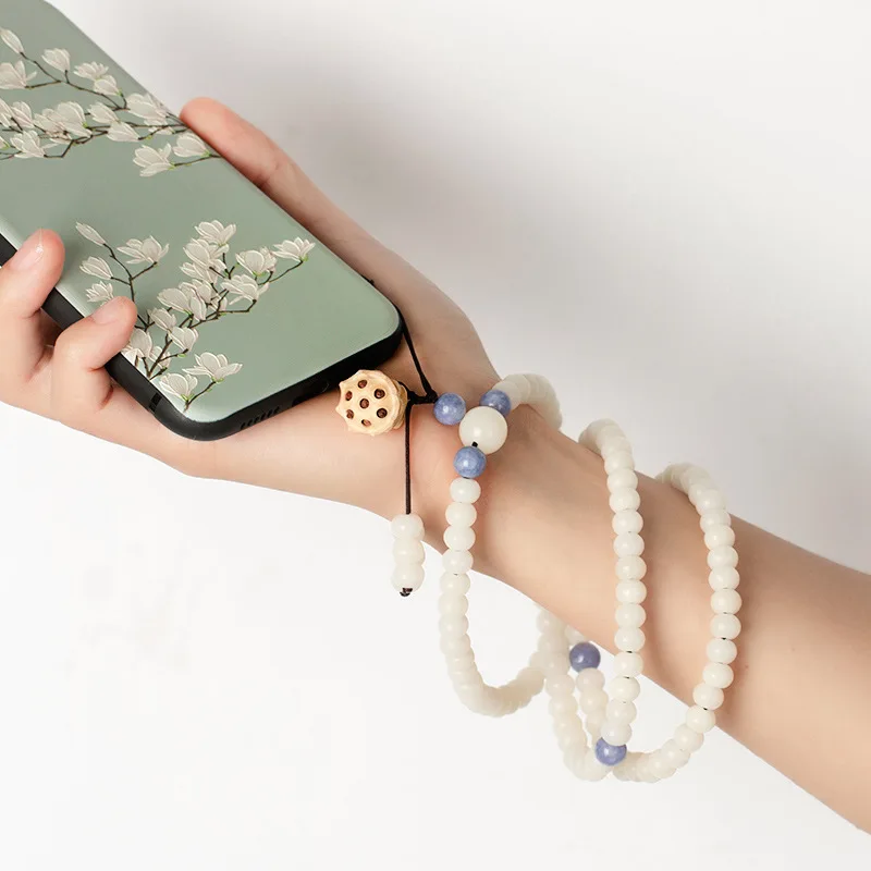 

Chinese Style Pendant Jade Bodhi Mobile Phone Lanyard Female guabo Long Lanyards Mobile Phone Chain Sling Hanging Anti-Lost Rope