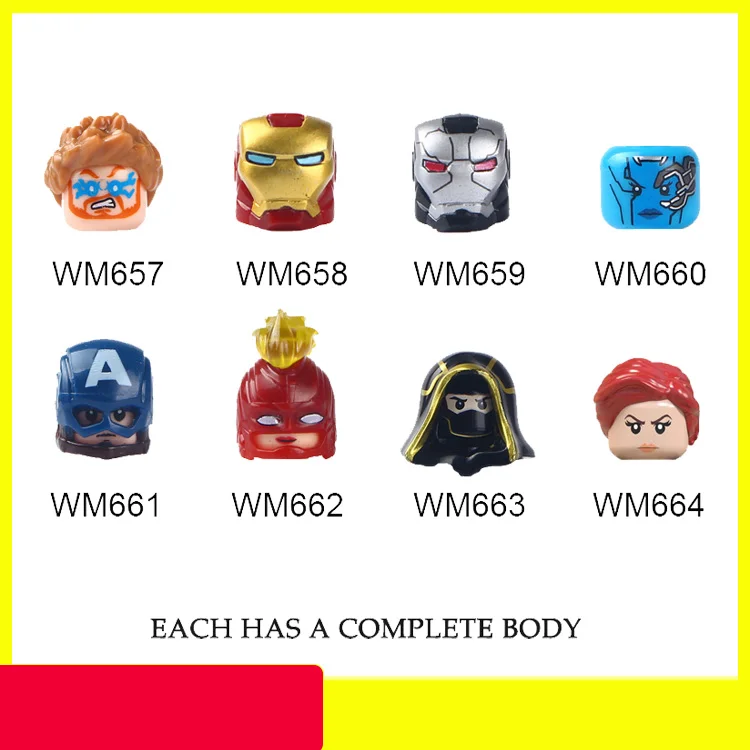 Figuras de acci&oacute;n de superh&eacute;roes, Iron Man, Hawkeye, Capit&aacute;n Marvel, Mini bloques de construcci&oacute;n, juguetes educativos montados-0
