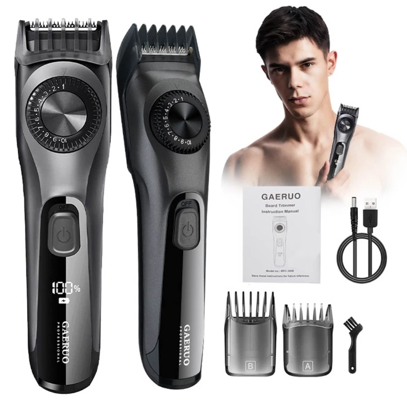 

Adjustable Beard Trimmer for Men Professional Mens Hair Trimmer with 2 Combs