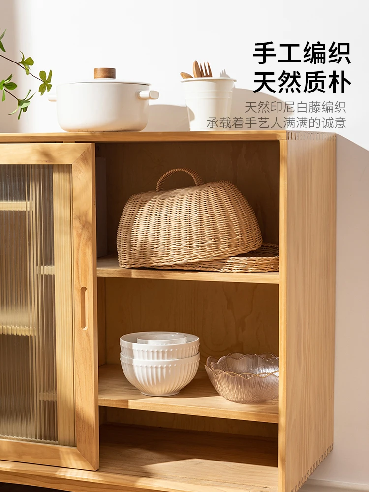 Cake Cover Dessert Rattan Basket Fruit Storage with Lid Bread Steamed | Дом и сад