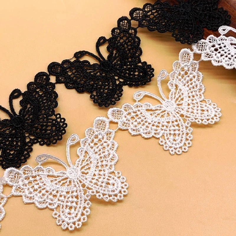 

3 Yards Butterfly Water-Soluble Lace Handmade Women's Accessories DIY Polyester Silk Lace Barcode