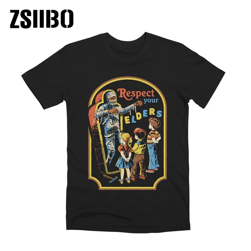 black15 ZSIIBO сатана футболка демон смерти ужас злой хип-хоп сатана смерти печать футболка Мужская/Женская HY1MC52 - Цвет: black15