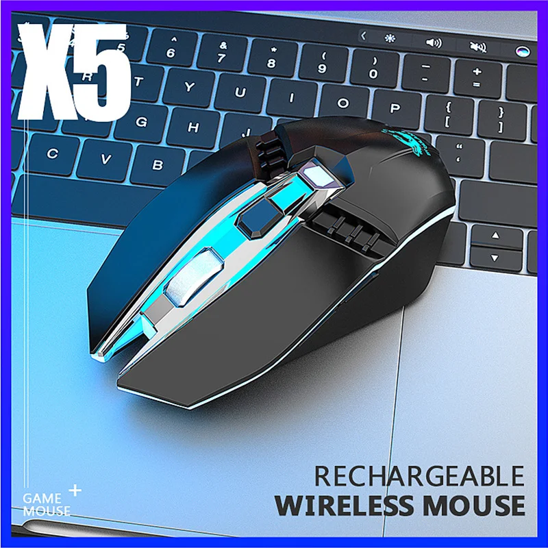 

Wireless Gaming Mouse Rechargeable LED Light Optical Mice for PC SGA998