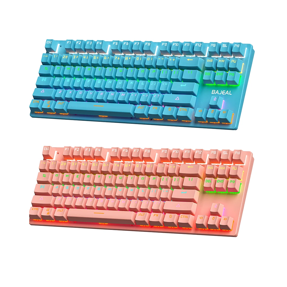 

Gaming Mechanical Keyboard 87 keys Blue Switch Gaming Keyboards Wired LED Backlit Keyboard for Laptop Tablet Desktop Computer PC
