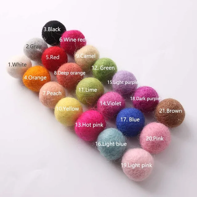 50pc Choose Color Непальский шерстяной шар 50 шт. 20 мм разноцветный фетровый шар Рождественский Подарочный декоративный детский комнатный самодельный погремушка ручной работы детские аксессуары игрушки - Цвет: 50pc Choose Color