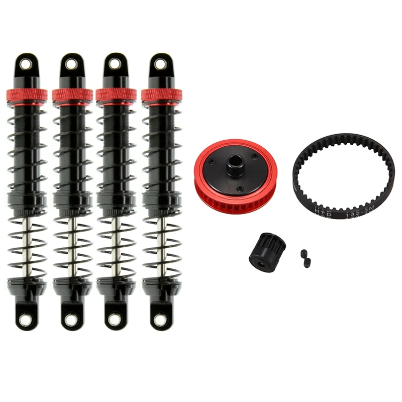 

1 компл. Система трансмиссионной передачи ремня для 1/10 Axial SCX10 и 4 шт. металлический амортизатор масляный Регулируемый демпфер