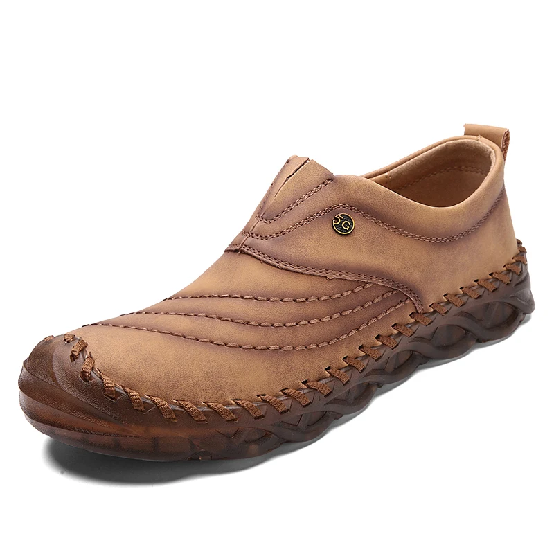 

New Men's Casual Shoes Comfortable Handmade Loafers Autumn Leather Shoes Work Men Flats Hot Sale Moccasins Men Shoes Size 38-48