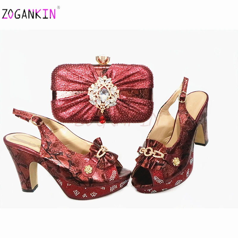 Винный Цвет новый дизайн искусственная кожа стиль высокое качество нигерийская