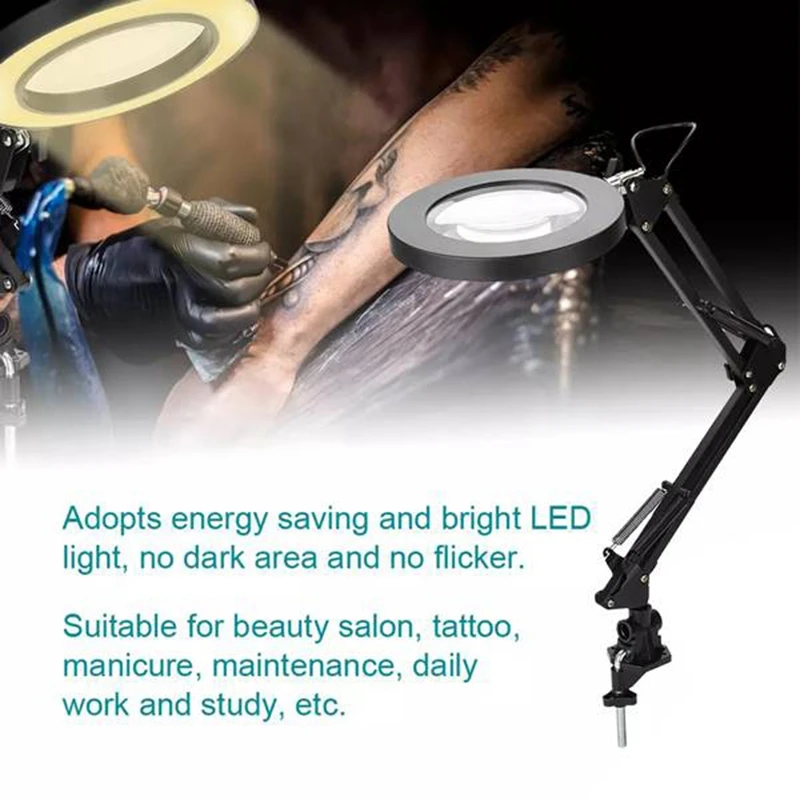 

Flexible Desk Large 5X USB LED nifying Glass Illuminated nifier Lamp Loupe Reading/Rework/Soldering