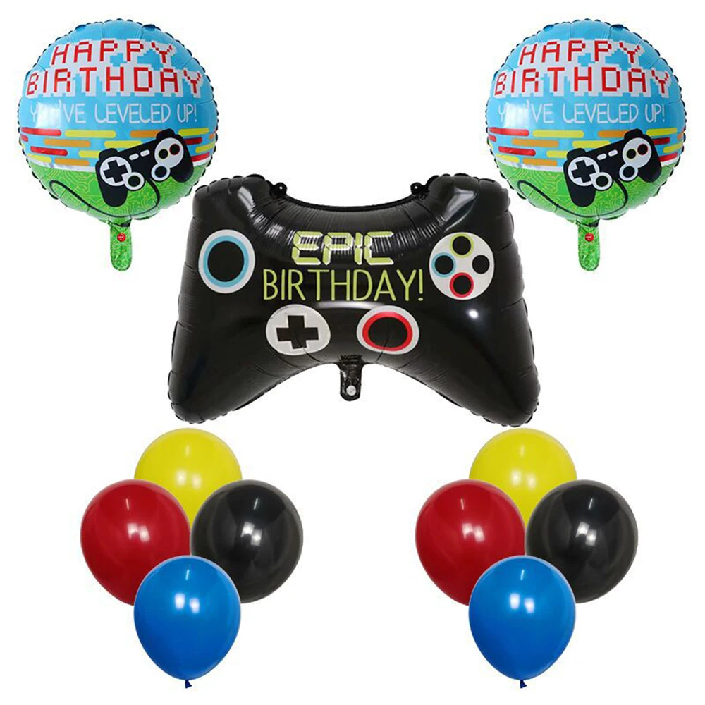 

11pcs 18inch Kids Cool Gamepad Aluminum Foil Balloons Set 10inch Latex Ballons Baby Shower Birthday Party Decorating Globals