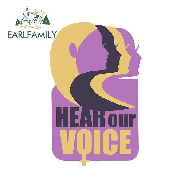 EARLFAMILY 13cm x 8.6cm for Hear Our Voice Cartoon Windshield Car Stickers Personality Refrigerator Decal Motorcycle Graphics - купить по