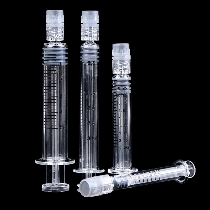

1ml/2.5ml/3.5ml/5ml Optional Glass Syringe Luer Lock Syringe Borosilicate Glass Prefillable Syringe Capacity Beauty Tool