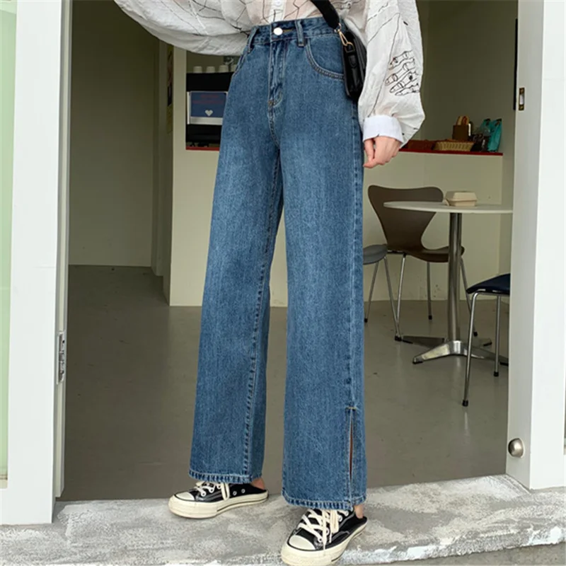 

Wide Leg Pants For Korean Style Women Pantalon Femme Streetwear Elegant Fashion Young Full Length
