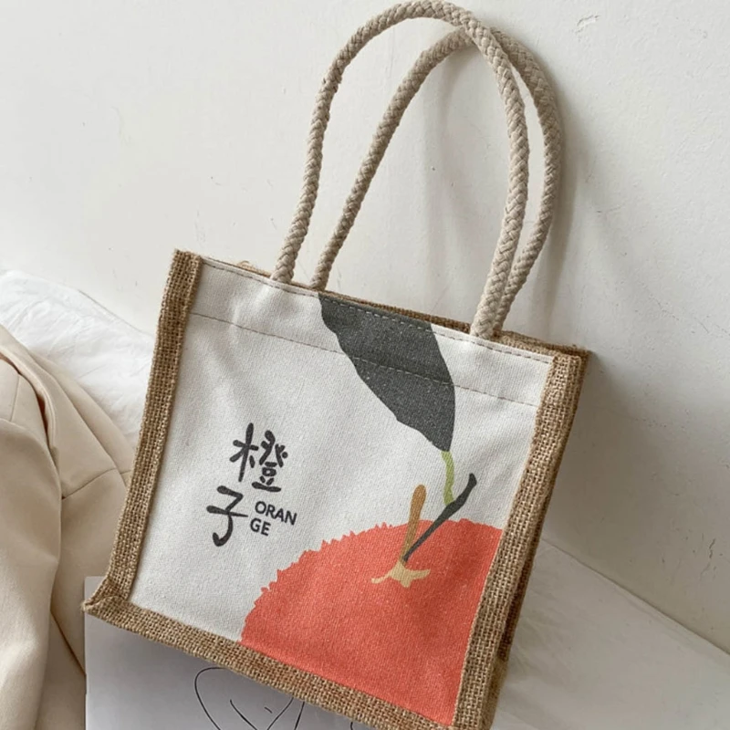 

Women Printed Canvas One Shoulder Tote Bag High Capacity Casual Shopping Handbag 066F