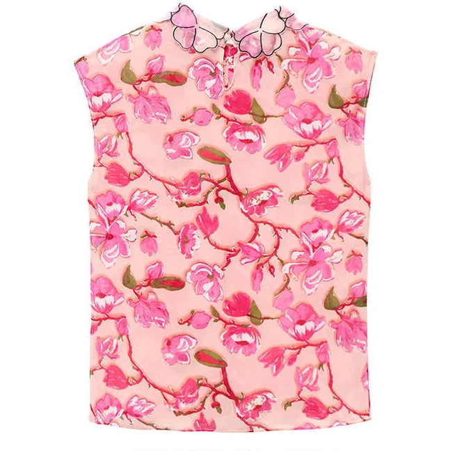 

Broken Flower Chiffon Shirt Women's Summer 2021 New Tide Summer Short Sleeve Clothes Fashion Small Shirt