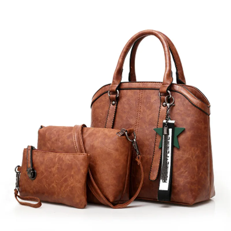 

3Pcs Women Handbag Vintage Designer Shoulder Bag Crossbody Bag for Women PU Leather Handbag Lady Bolsa Feminina Sac Main Femme