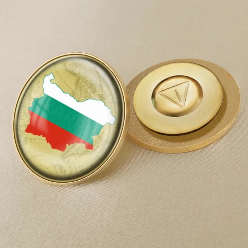 Герб Болгария карта Национальный флаг Эмблема с национальным цветочным брошь