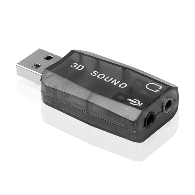 USB к 3 5-миллиметровому разъему аудио адаптер 5 Aux микрофону наушники внешняя 3D