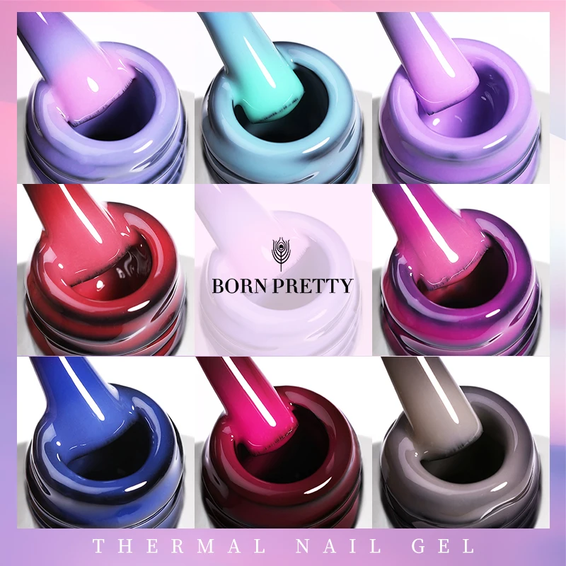 BORN PRETTY 7 мл термальный гель для ногтей сияющий блеск температура меняющий Цвет