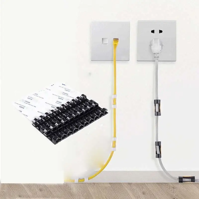 Клейкие зажимы для проводов прозрачные кабеля настольный органайзер