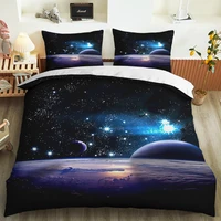 universe starry night sky bedding sets moon and star pattern color duvet cover set bed sheet pillowcases for boys size 23pcs