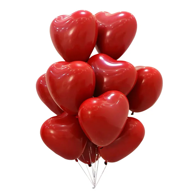 Heart-shaped double 10 шт./лот, двухслойные латексные воздушные шары для украшения дня рождения и свадебной вечеринки, вечерние украшения с Минни Маус - Цвет: Heart-shaped double