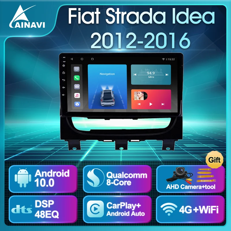 Автомобильный радиоприемник Android 10 QLED для Fiat Strada Idea 2012 2016 автомобильный стерео