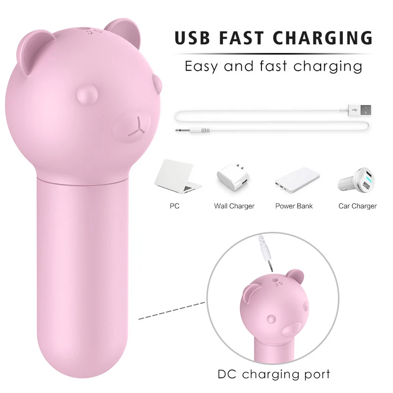 10 Частотный мини Вибратор вибрационный Мишка вибрирующий яйцо пули USB зарядка