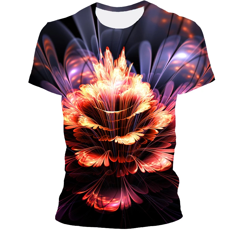 

2021 New Starry Sky View Tshirt Men's Summer 3D Printing Short-Sleeved Round Neck Fashion Casual Loose Breathable Top Large Size