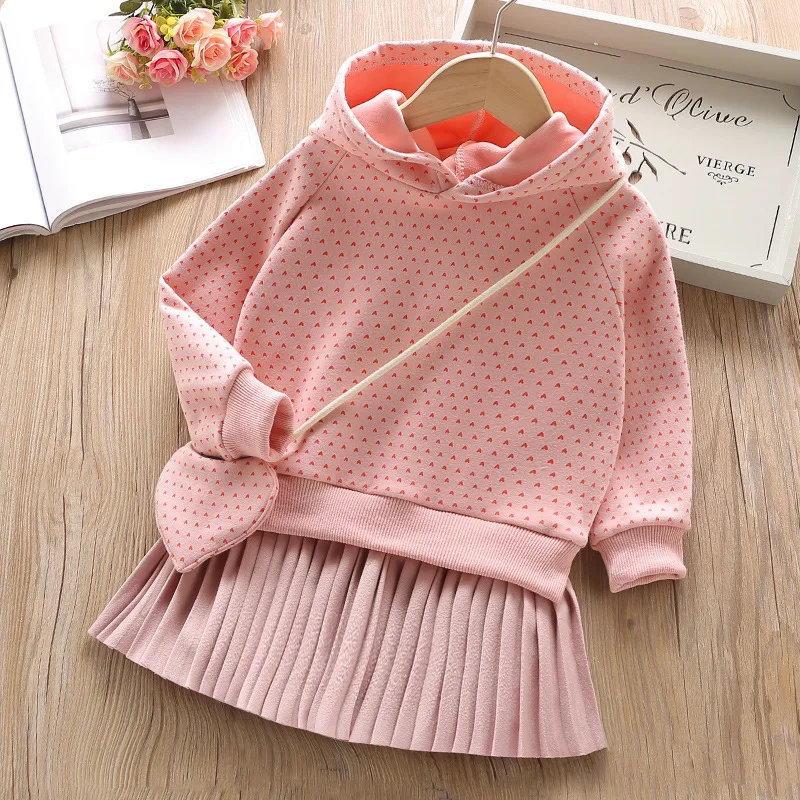 Jargazol/зимнее флисовое платье-свитер с капюшоном и сумочкой Осеннее платье