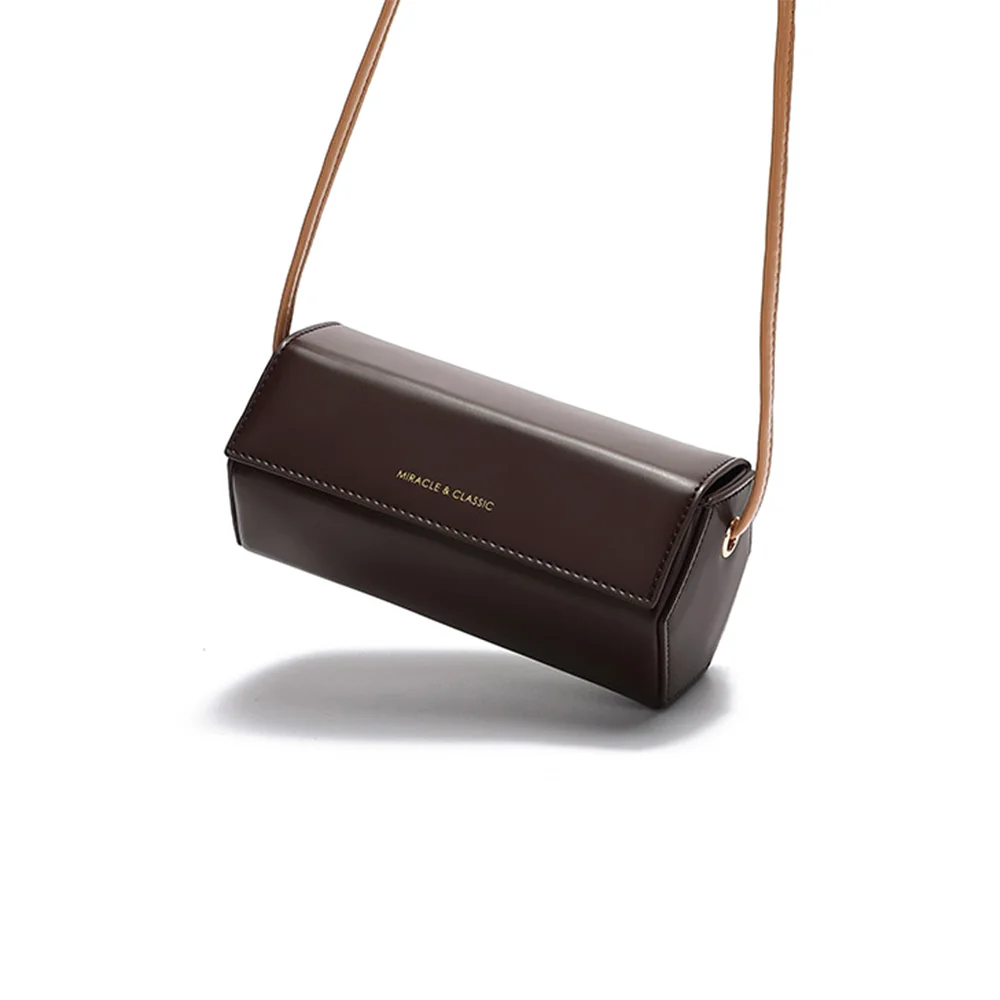 

Niche Design Ins Cylinder Handbag 2021 Winter New Fashion Trend Package One Shoulder White Messenger Bag Chocolate PM47